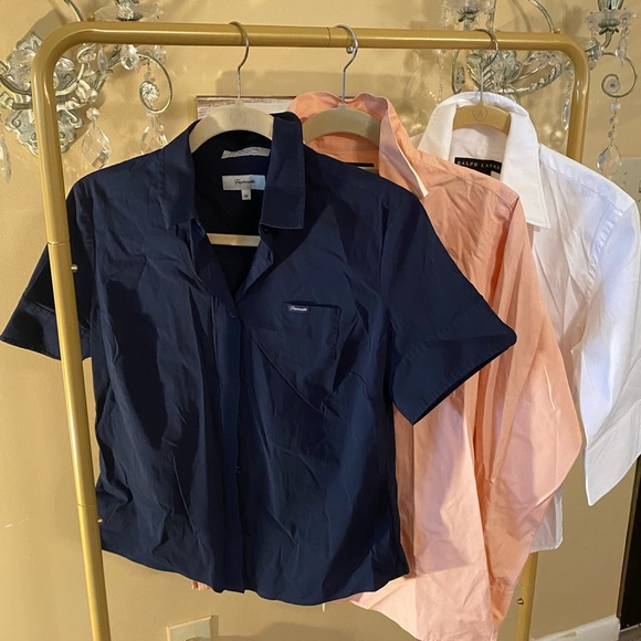 3 Ralph Lauren & Faconnable - Button Down - Wrinkled BUT CLEAN - LOT of 3 - Picture 12 of 13